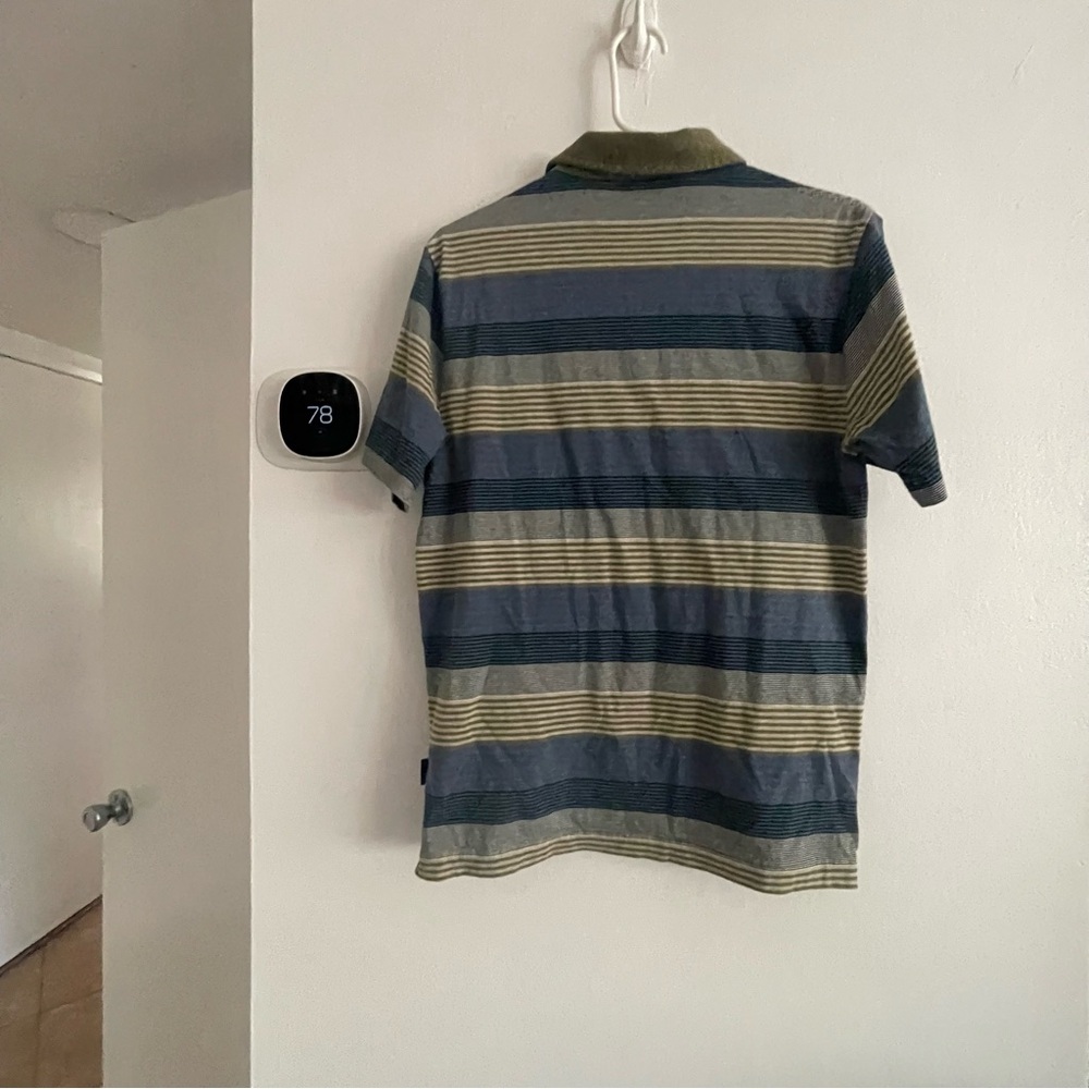 Patagonia Striped Men's Polo Shirt - Blue and Green size small